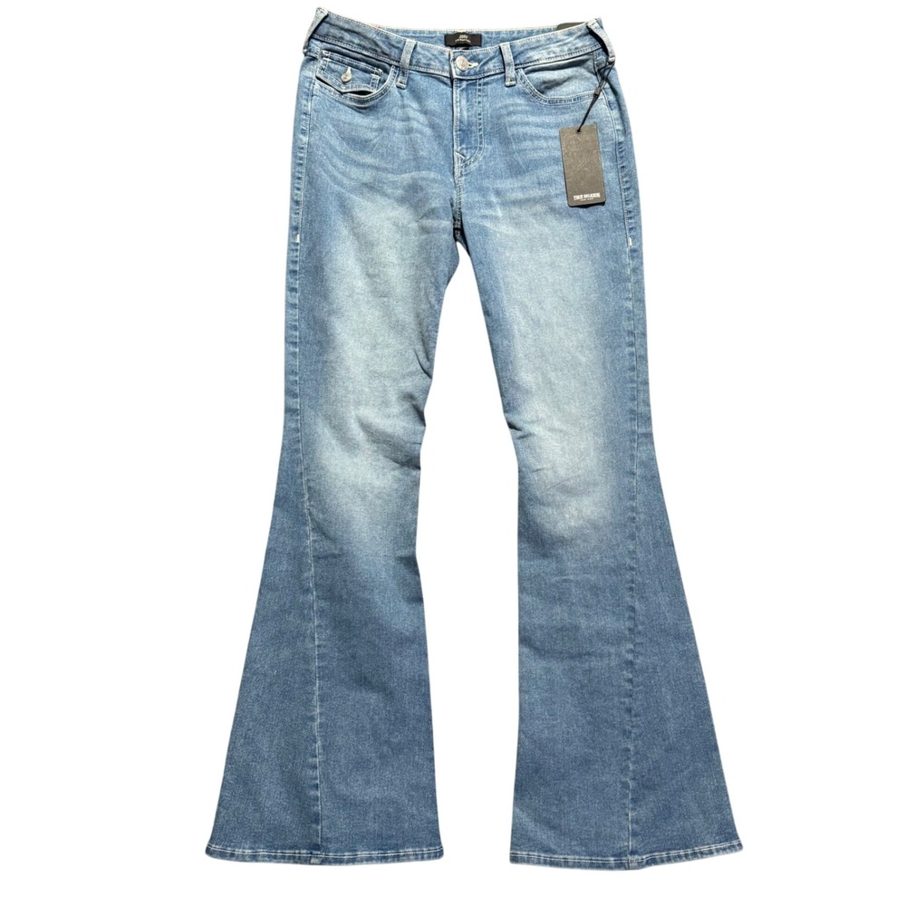 True Religion Joey Sn Mr Flap Flare Jeans Light Idyllic Wash Size 30 Women
